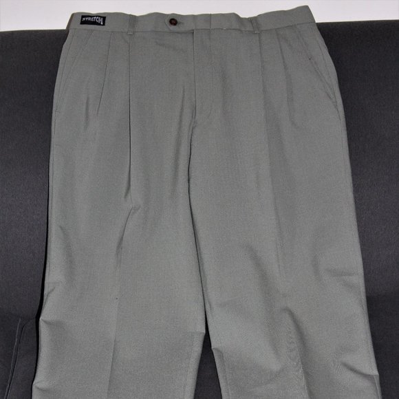 New Boulevard Club Dress Pants Olive Green with Elasticized Waist - Picture 1 of 7